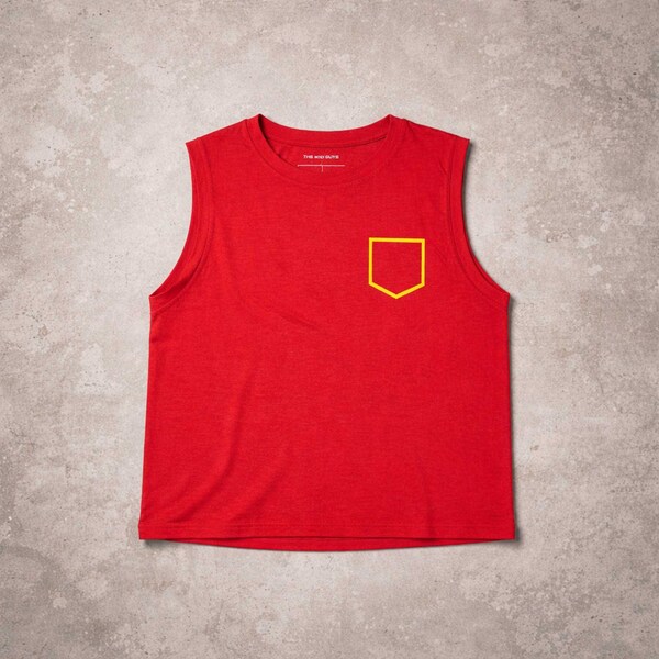 Ladies Red Crop Tank