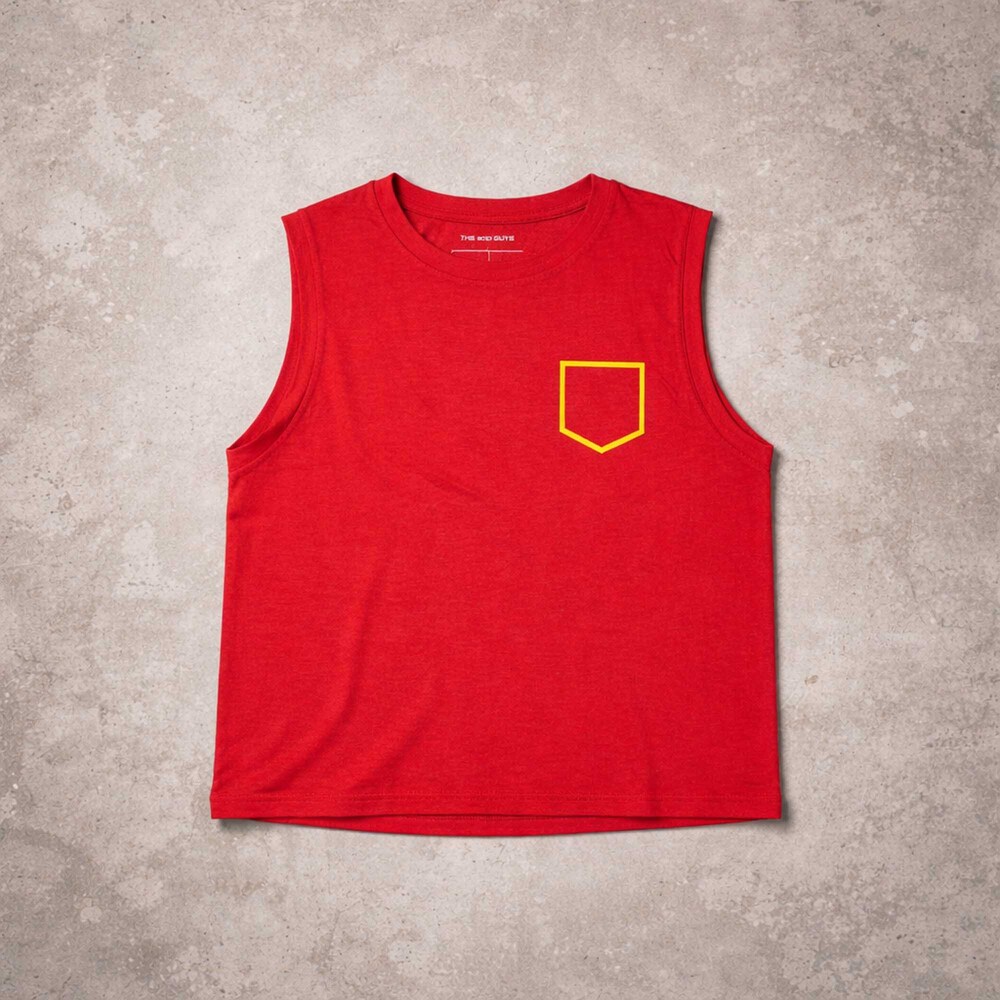 Ladies Red Crop Tank