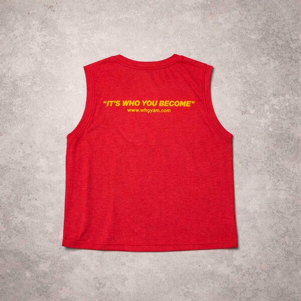 Ladies Red Crop Tank — view 2